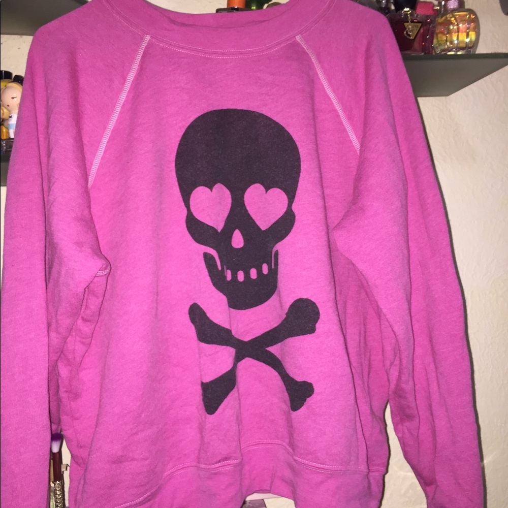 Wildfox Pink Love Bones Kim’s sweater